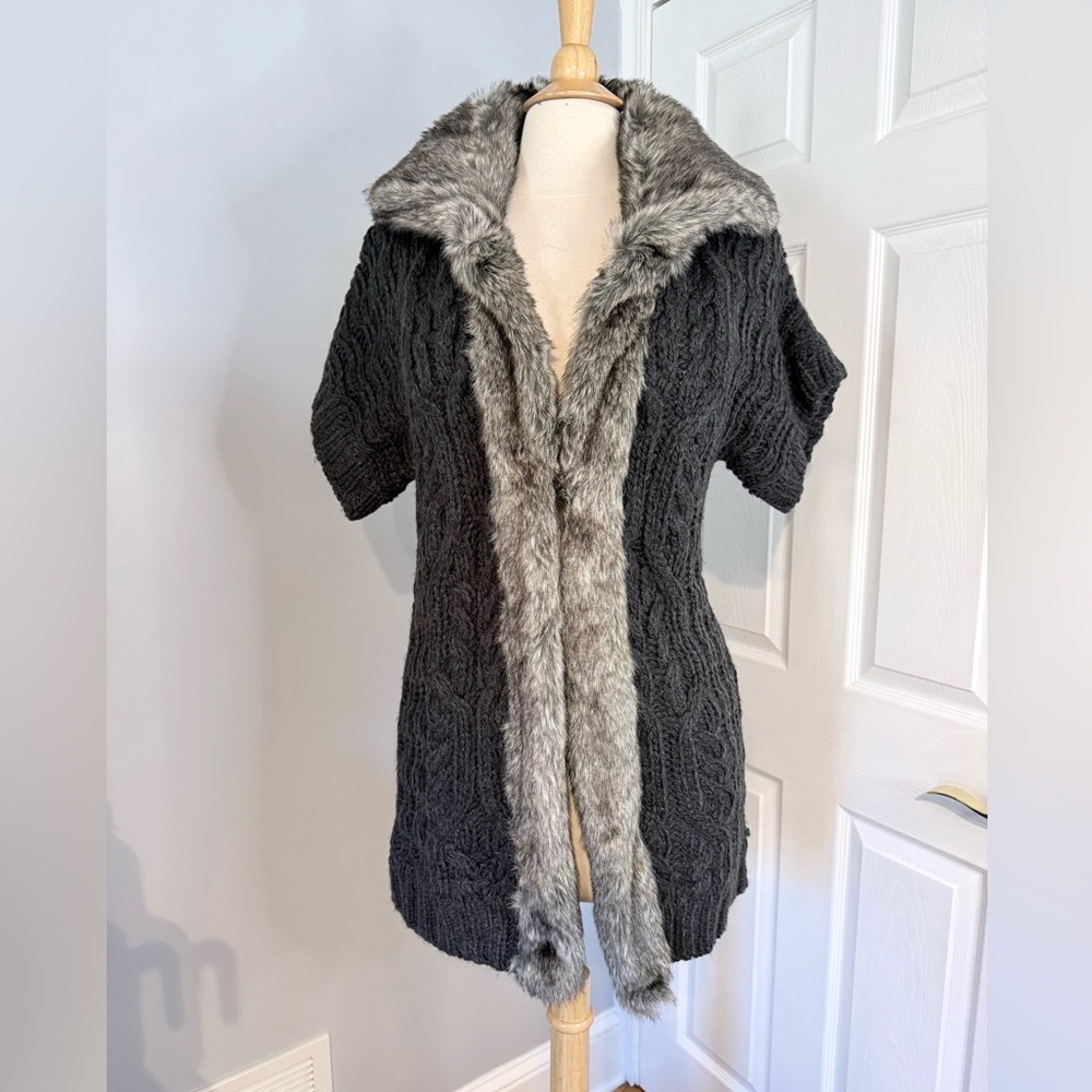 Apt 8 Sweater Vest Faux Fur